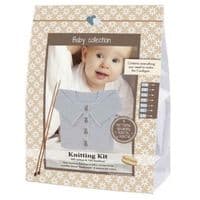 Go Handmade Knitting Crochet Kit Baby Cardigan - Light Grey